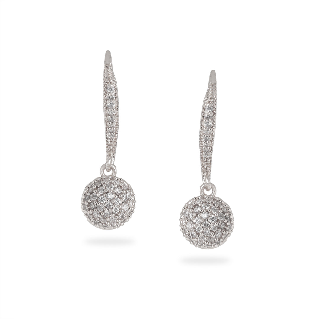 Pearl Drop Spiral Earrings (Silver)