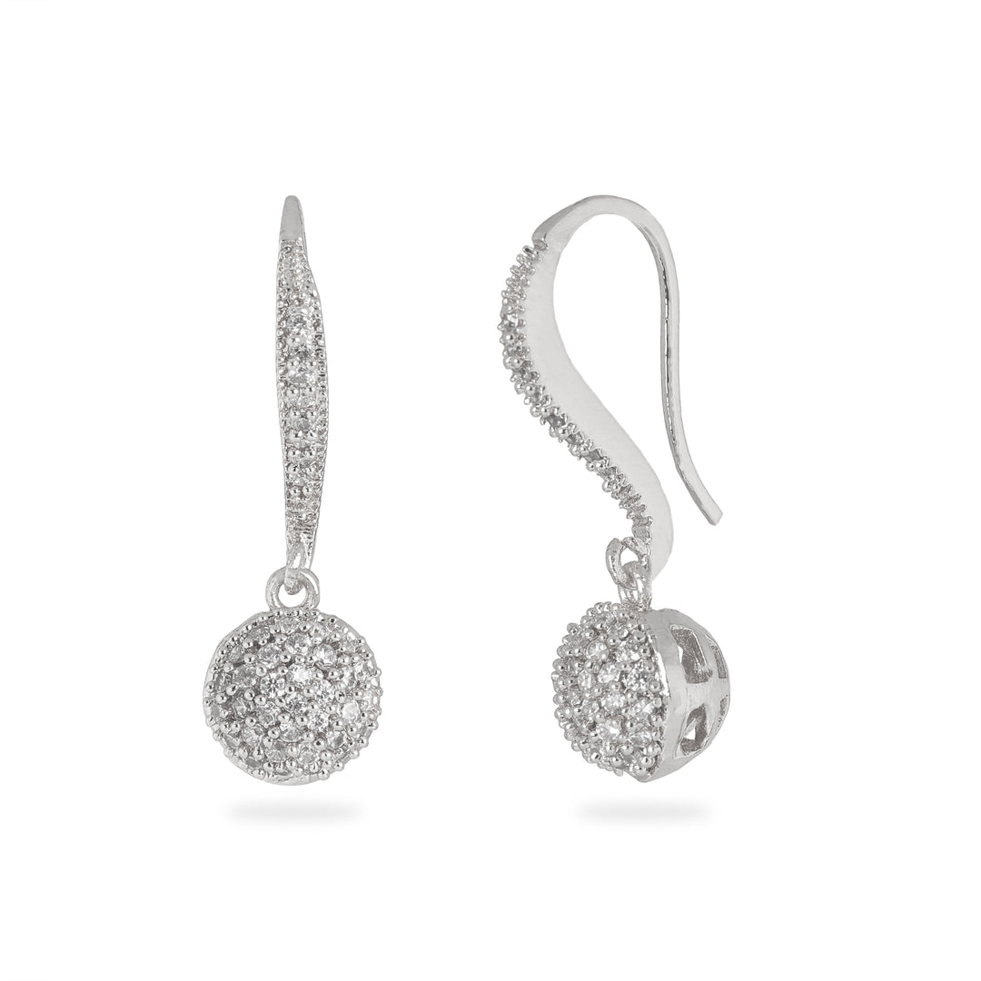Pearl Drop Spiral Earrings (Silver)