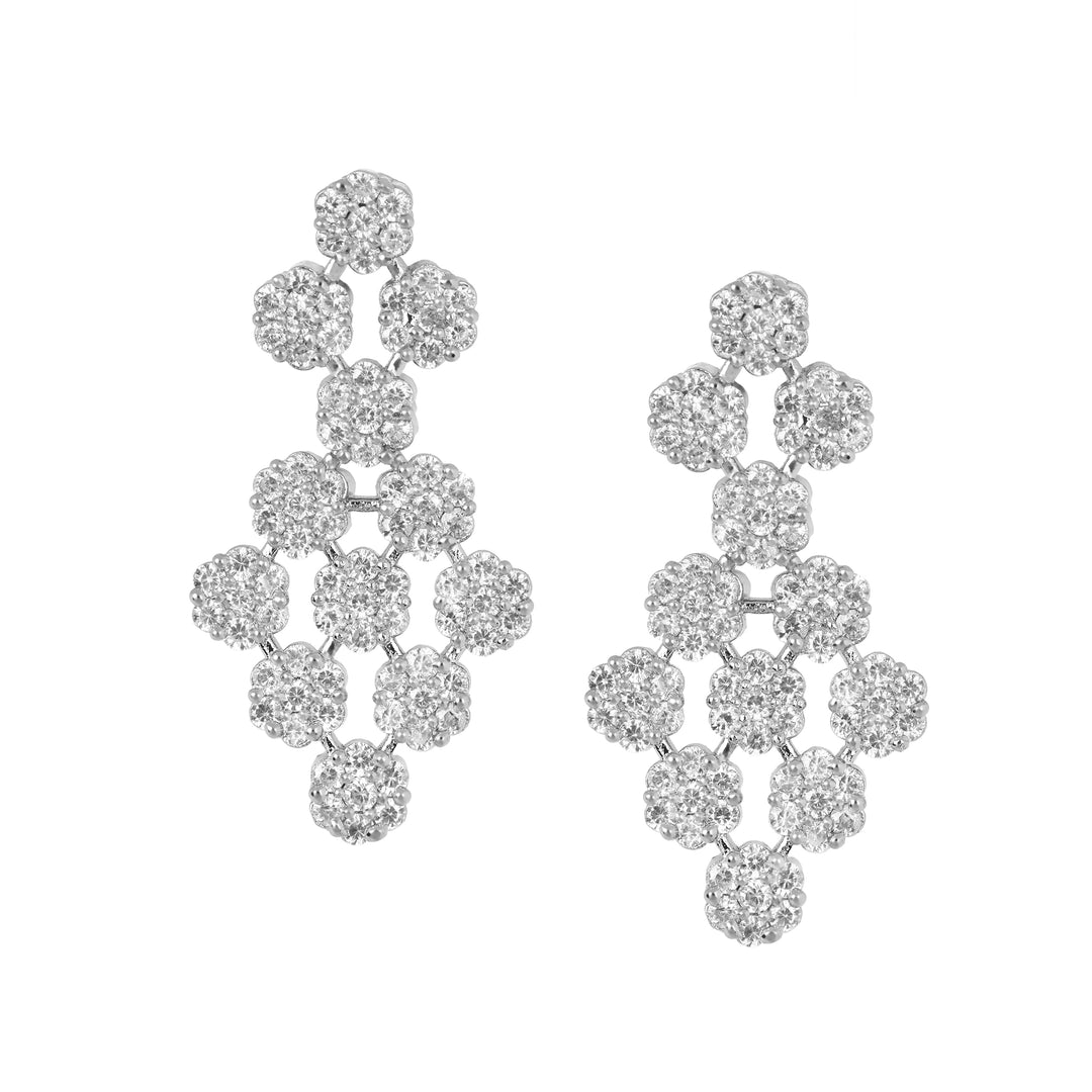 Silver-Tone Glittering Cascade Necklace Set