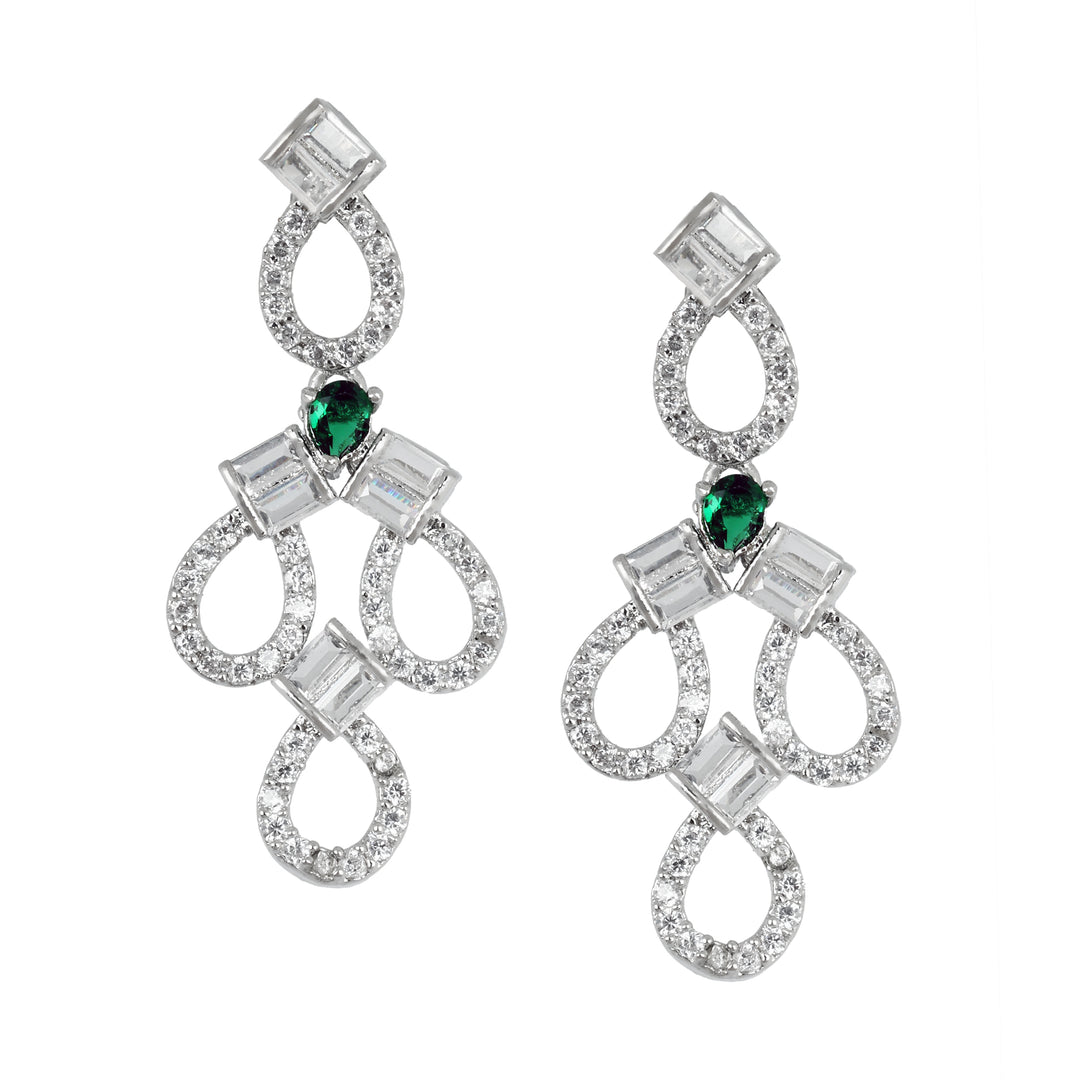 Emerald Accented Teardrop Earrings