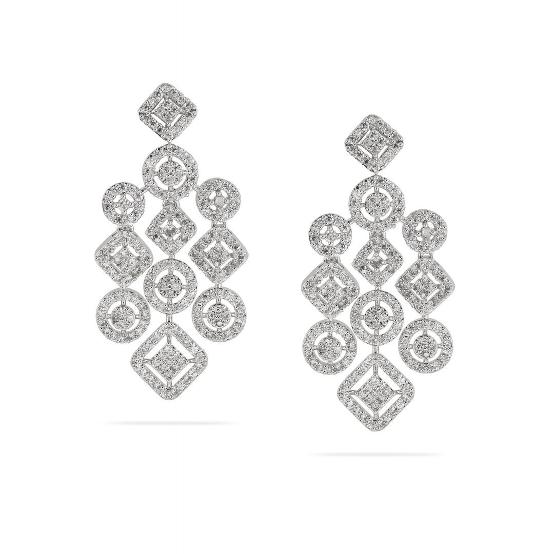 Geometric Dazzle Drop Earrings