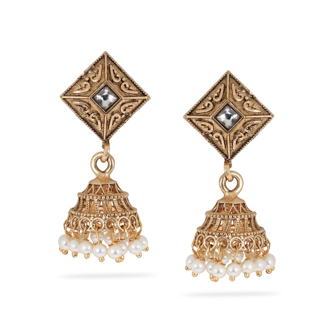Pearl Tassel Traditional Earrings