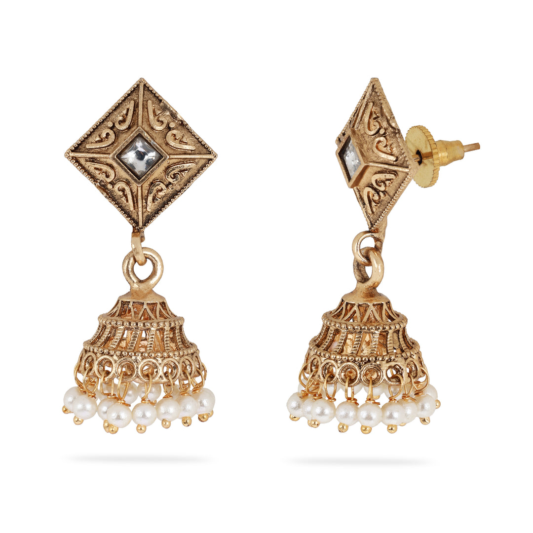 Pearl Tassel Traditional Earrings