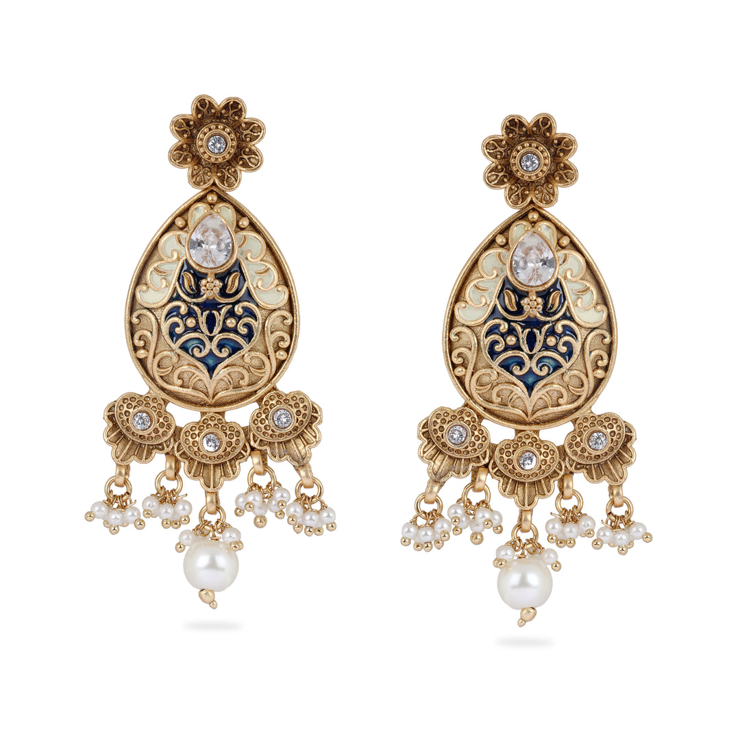 Regal Pearl Drop Teardrop Earrings