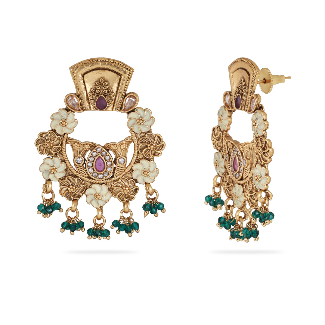 Regal Blossom Drop Earrings