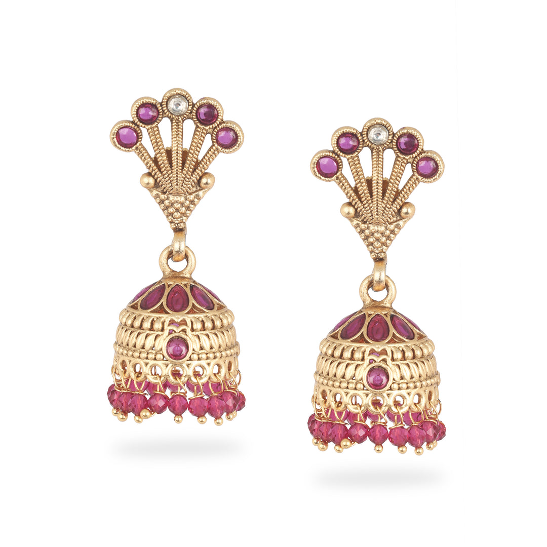 Grand Bridal Necklace Set with Maang Tikka in Gold-Plated Finish