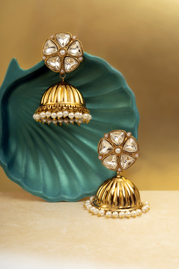Floral Dome Jhumkas (Gold)
