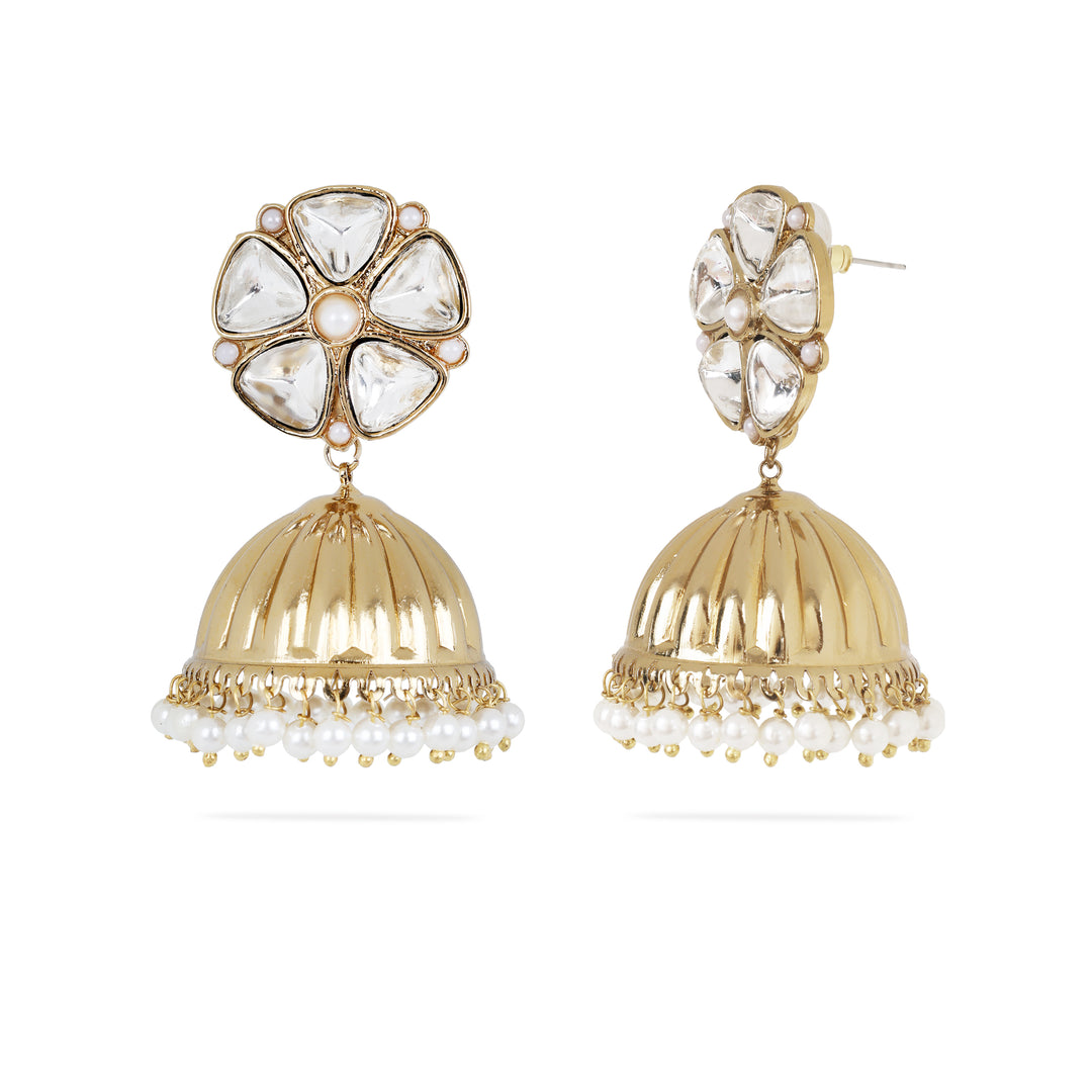 Floral Dome Jhumkas (Gold)